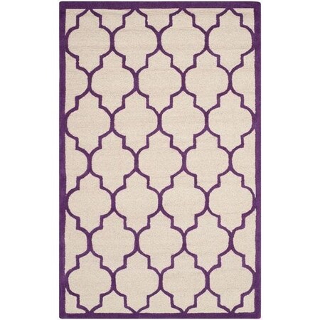 Safavieh Cambridge Hand Tufted Square RugIvory & Purple 6 x 6 ft. CAM134V-6SQ